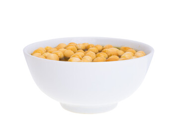 chicken broth with croutons isolated