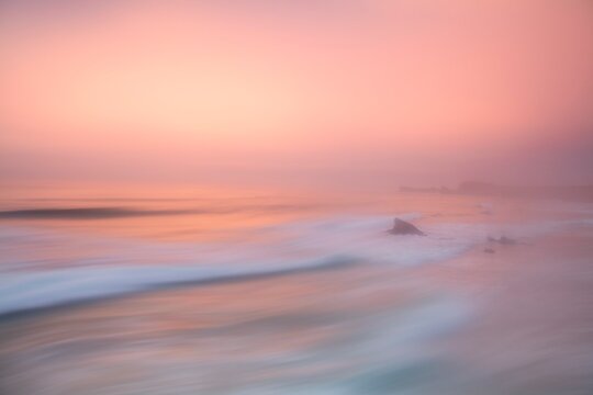 Scenic view of sea and sunset sky