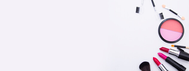 Many professional cosmetics for make up