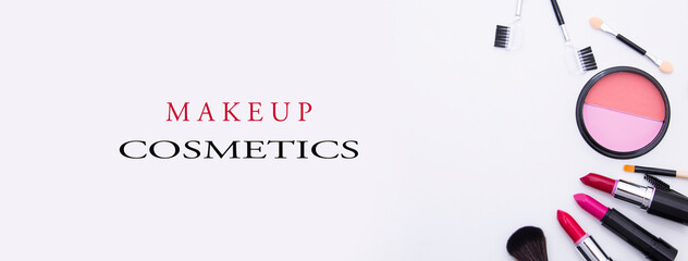 Many professional cosmetics for make up