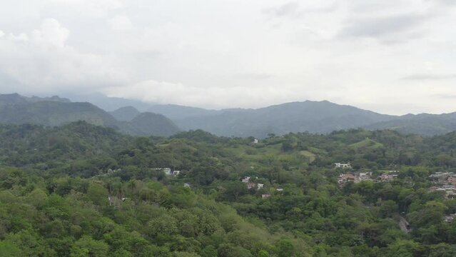 Colombian landscapes, aerial view, Villeta Cundinamarca.