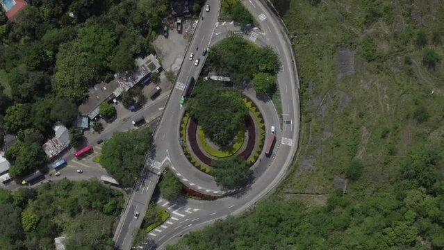 Drone flight over the roundabout in Villeta Cundinamarca