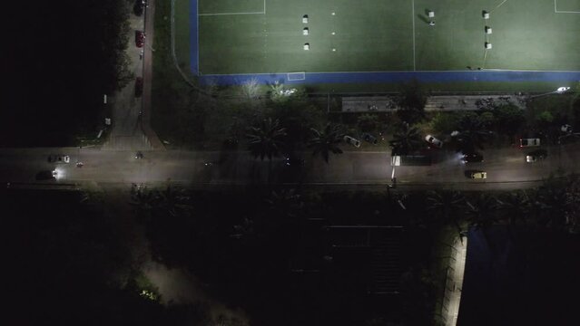 Night flight over the city of Villeta, Cundinamarca