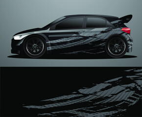 Rally car decal graphic wrap vector, abstract background