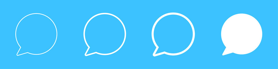 Speech bubbles icons set. Talk. Concept of dialogue, messages or speech. Vector illustration