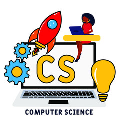 CS - Computer Science acronym. business concept background. vector illustration concept with keywords and icons. lettering illustration with icons for web banner, flyer, landing pag