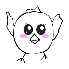 Vector illustration with cute chickens for icons.