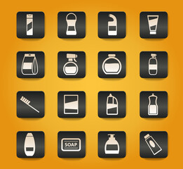 Houshold chemicals icons set