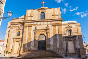 Facade of the Ancient Santa Maria La Cava Church in Aidone, Enna, Sicily, Italy, Europe