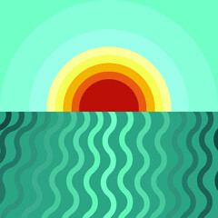Geometric landscape with eco nature environment. Vector. 