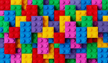 Multi-colored toy blocks background