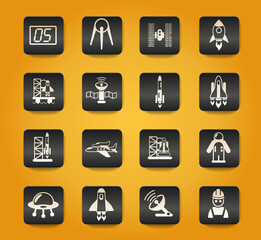 spacecrafts icon set