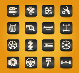 auto tuning icon set