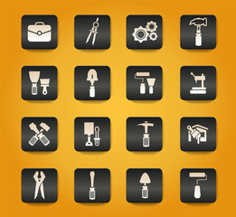 Work tools icons set