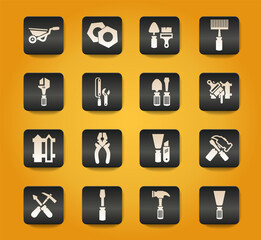 Work tools icons set