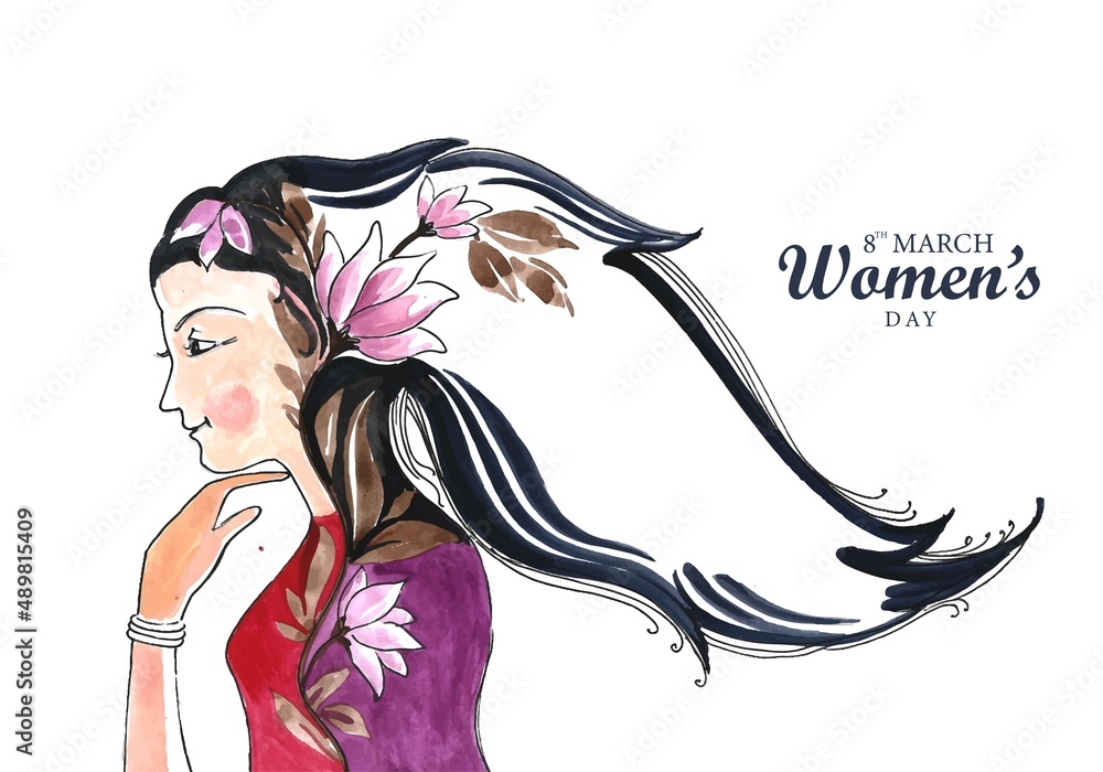 Wall mural Beautiful international womens day invitation card background