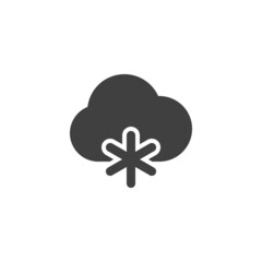 Fototapeta na wymiar Cloud and snowflake vector icon
