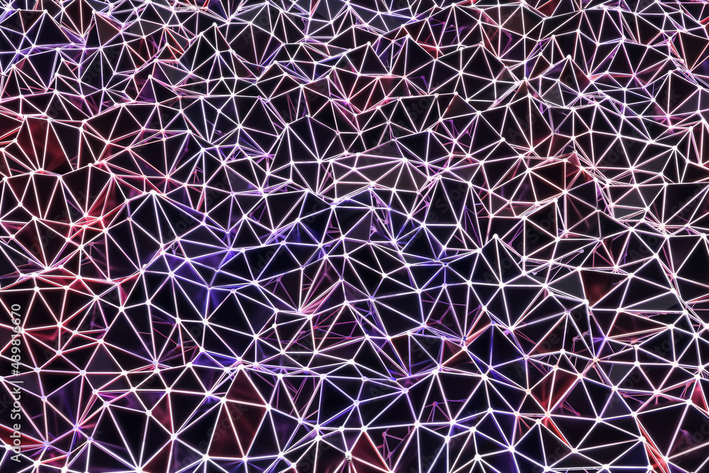 Poster Abstract triangular mosaic background. Texture and design concept. 3D Rendering.