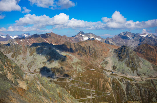 View of Otztal Glacier Road leading to Rettenbach Glacier