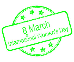 International Women's Day rubber stamp - 8 March - illustration