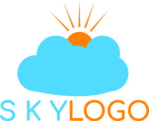 Sky cloud logo design and sunshine