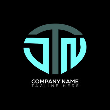 DTN logo monogram isolated on circle element design template, DTN letter logo design on black background. DTN creative initials letter logo concept.  DTN letter design.