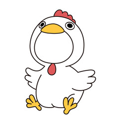 鶏の着ぐるみのフォトフレーム