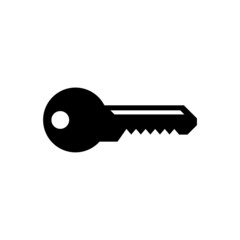 Key icon. House key minimal design icon isolated on white background