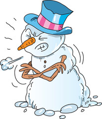 Snowman, isolated on a white background
