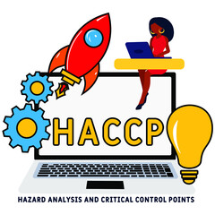 HACCP - Hazard Analysis and Critical Control Points acronym. business concept background. vector illustration concept with keywords and icons. lettering illustration with icons for web banner, flyer, 