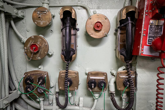 Detail View Of The Communication Systems On Board The USS Intrepid Aircraft Carrier, Intrepid Sea, Air And Space Museum, New York, NY, USA