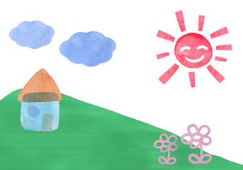 子どもの落書き風の絵