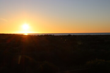 Sunset over Shark Bay near the town of Denham, Western Australia.