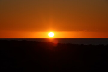 Sunset over Shark Bay near the town of Denham in Western Australia.