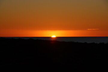 Sunset over Shark Bay near the town of Denham in Western Australia.
