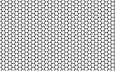 Vector illustration of hexagonal pattern mesh with circular perforation in the middle of each hexagon