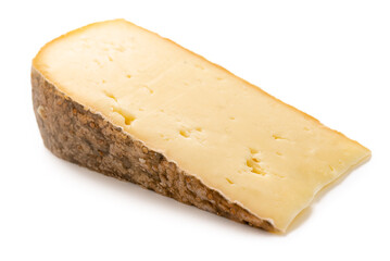 Fetta di formaggio stagionato del casaro italiano, a base di latte di mucca