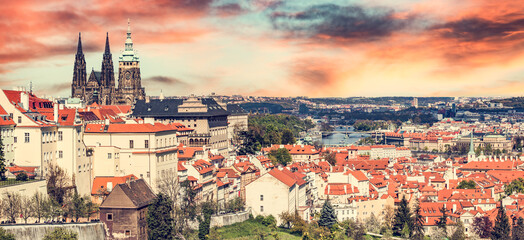 Obraz premium Hradcany in Prague, Czech Republic. St. Vitus Cathedral,