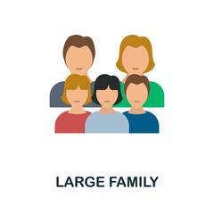 Large Family flat icon. Colored element sign from family collection. Flat Large Family icon sign for web design, infographics and more.