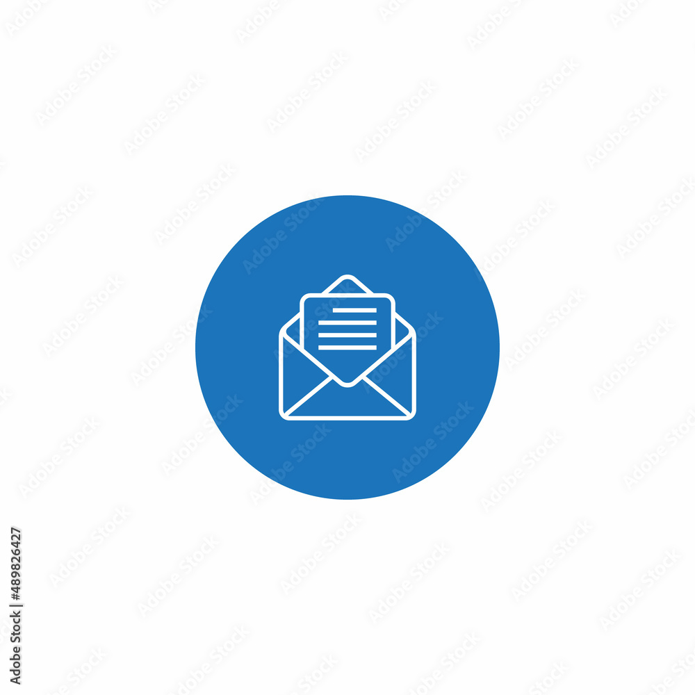 Poster open message, mail icon vector in circle shape