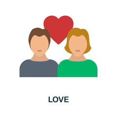 Love flat icon. Colored element sign from family collection. Flat Love icon sign for web design, infographics and more.