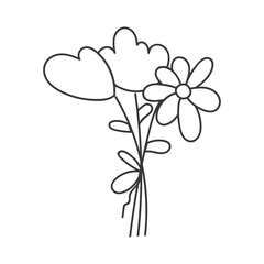 Naklejka premium Cute spring bunch of flowers. Summer bouquet