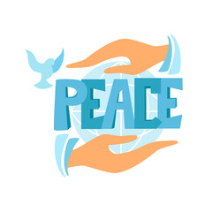 The inscription Peace with a dove