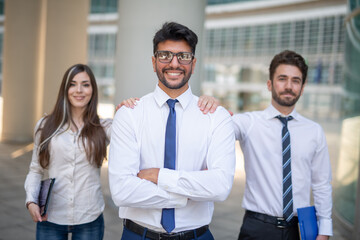 Group of smiling business people