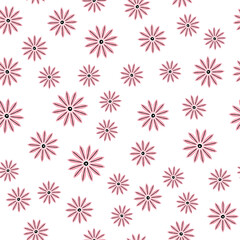 Modèle sans couture de fleur de printemps rose dans un style de doodle mignon dessiné à la main. Dessins d& 39 illustrations florales à la mode et modernes pour les impressions textiles, les papiers peints, les cartes, le papier d& 39 emballage cadeau, le