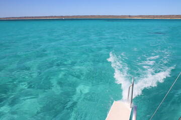 Sailing on Ningaloo Reef near the town of Exmouth in Western Australia.