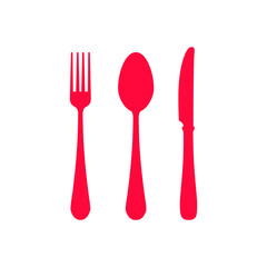 Set of fork spoon and knife graphic symbols. EPS-10. Vector illustration.