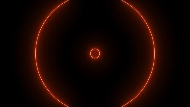 Orange wide circle light energy wave overlay effect loop