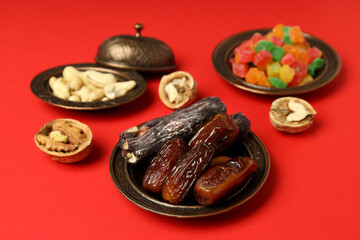 Concept of Ramadan Kareem month, close up