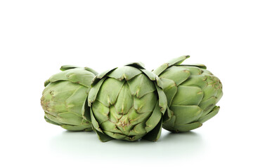 Fototapeta premium Fresh raw artichoke isolated on white background